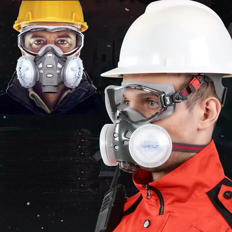 Woodworking Respirator - جهاز تنفس مع نظارات أمان مضادة