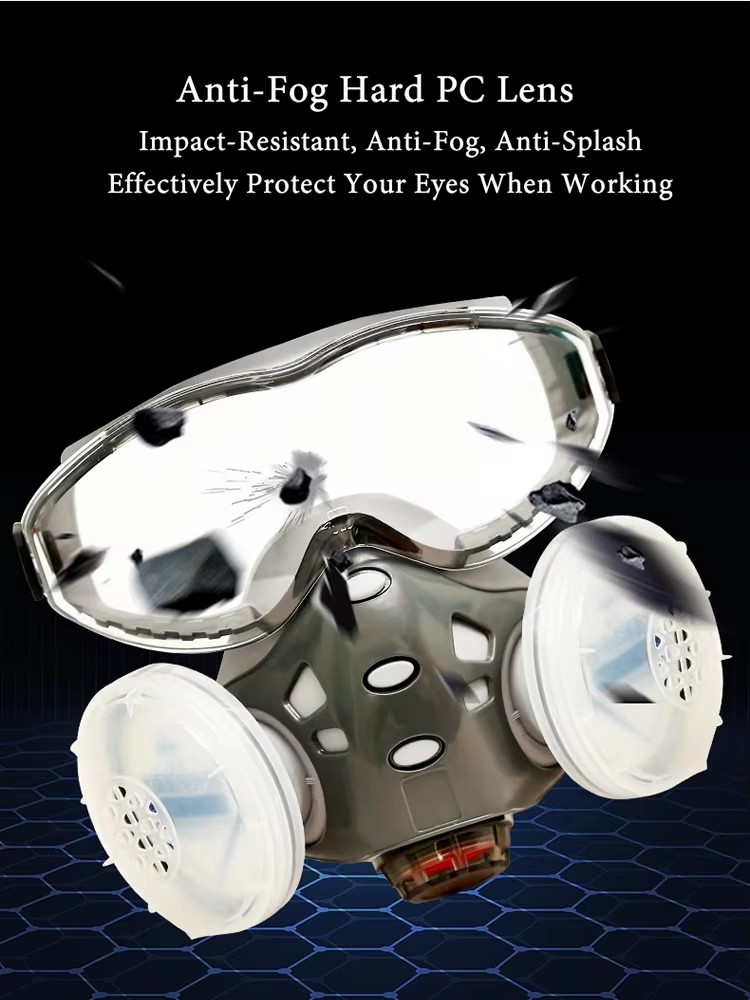 جهاز تنفس مع نظارات أمان مضادة - مراجعة Woodworking Respirator وسعره