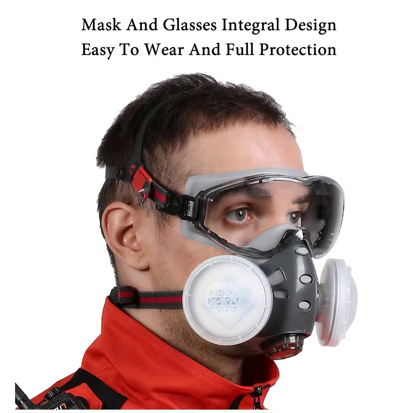 جهاز تنفس مع نظارات أمان مضادة - مراجعة Woodworking Respirator وسعره