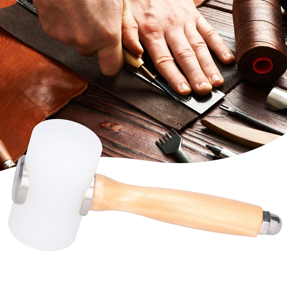 مطرقة نحت الجلد بطول 19 سم، بم - مراجعة Wooden Mallet Carving وسعره