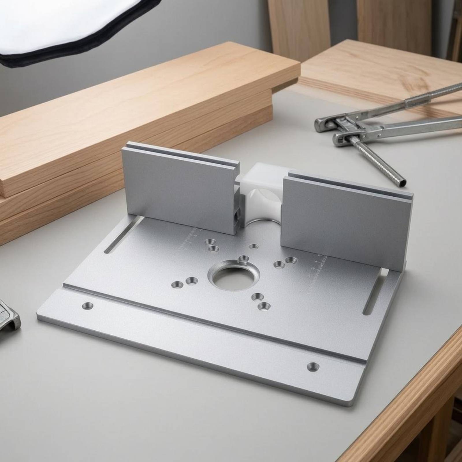 لوحة إدخال معدنية فضية لطاولة  - مراجعة Woodworking Table وسعره