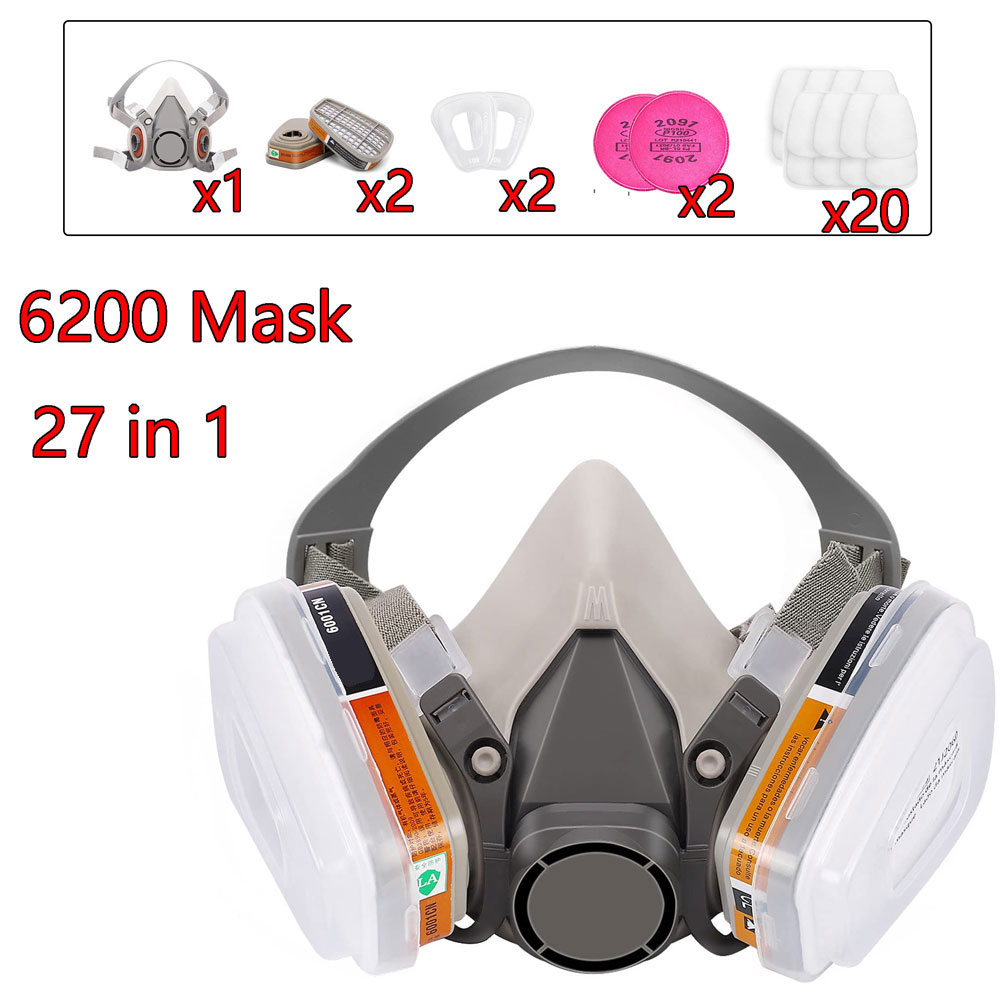 قناع غاز 6200 مع علبة خراطيش 6 - مراجعة Woodworking Respirator وسعره