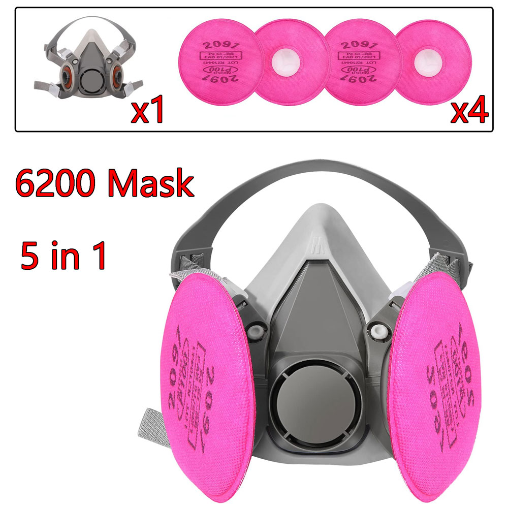 قناع غاز 6200 مع علبة خراطيش 6 - مراجعة Woodworking Respirator وسعره